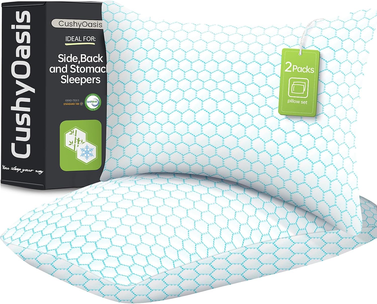 Shredded Memory Foam Pillow Set for Comfortable Sleep
