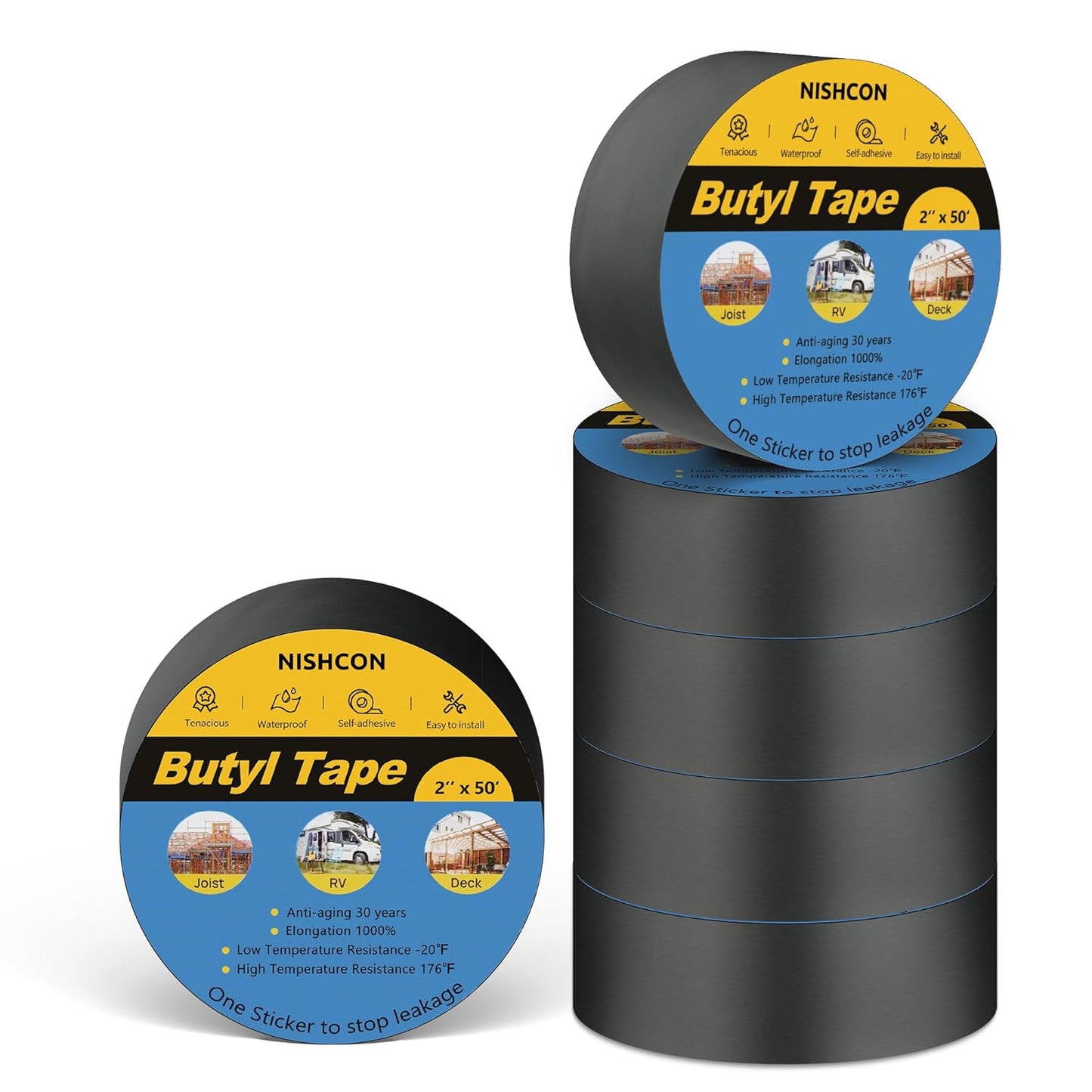 Butyl Tape 2in x 50ft Waterproof Anti-Corrosion for Decks