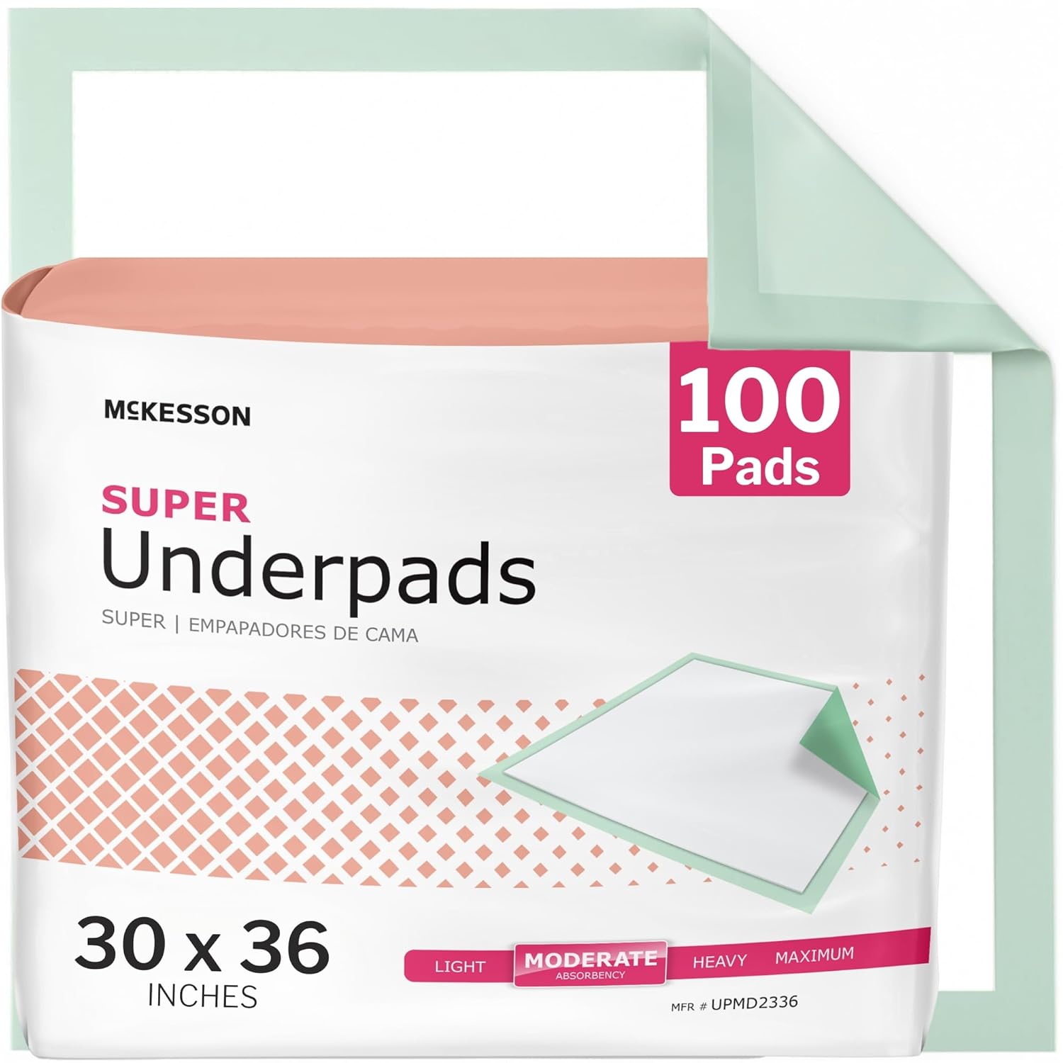 McKesson Super Underpads for Incontinence, 30 x 36 Disposable Pads