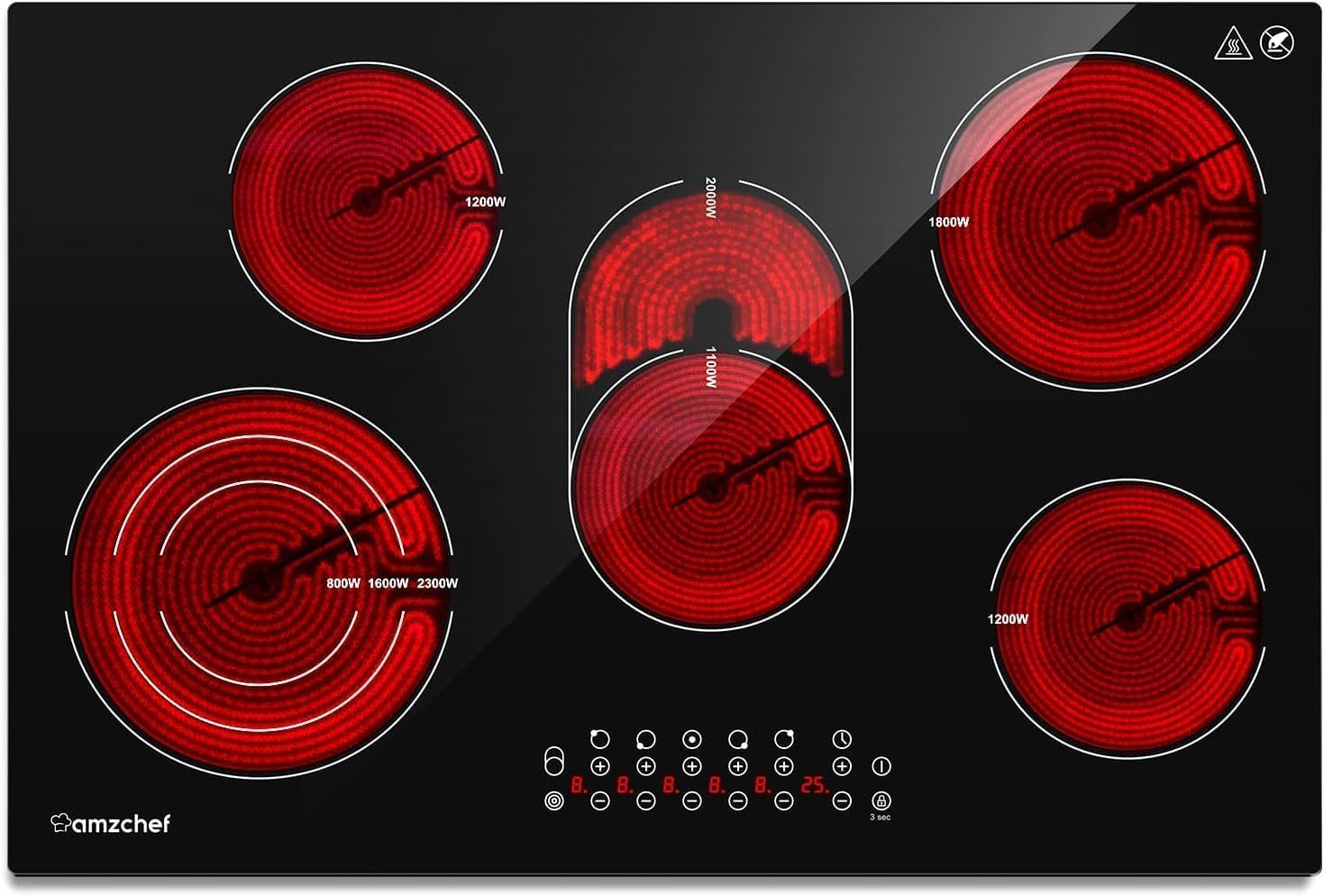 30 Inch Electric Cooktop with 5 Burners for Versatile Cooking