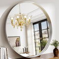 36 Inch Round Bathroom Mirror - Wall Mounted Circle Mirror with Metal
