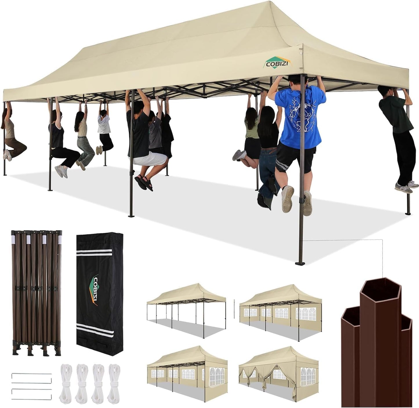 COBIZI Heavy Duty 10x30 Party Tent for All Seasons and Events