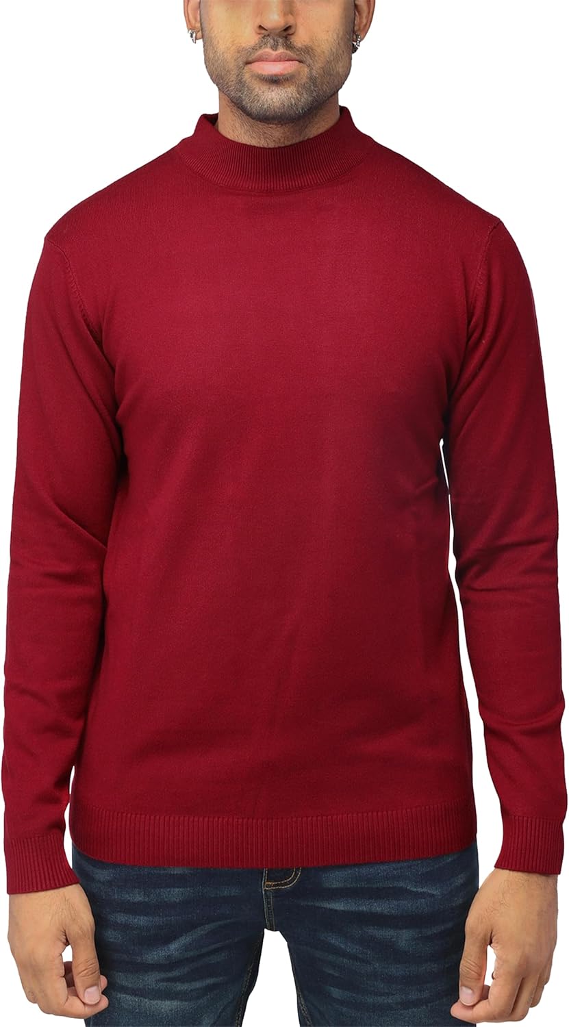 X RAY Mens Mock Neck Sweater: Soft Slim Fit Pullover Top