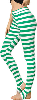 Allegra K Women's Rainbow Leggings High Waist Stirrup Pants