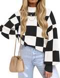 Turtleneck Striped Ribbed Knit Sweater for Women - Loose Fit Cozy
