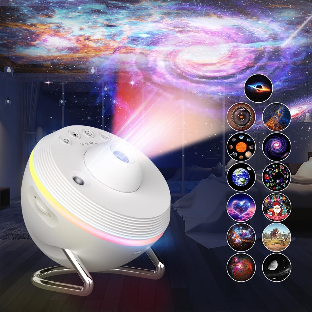 360 Rotation Star Projector with 4K Galaxy Discs