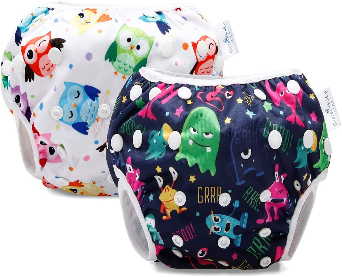 Premium Adjustable Swim Diapers 8-36lbs - Dive In Style!