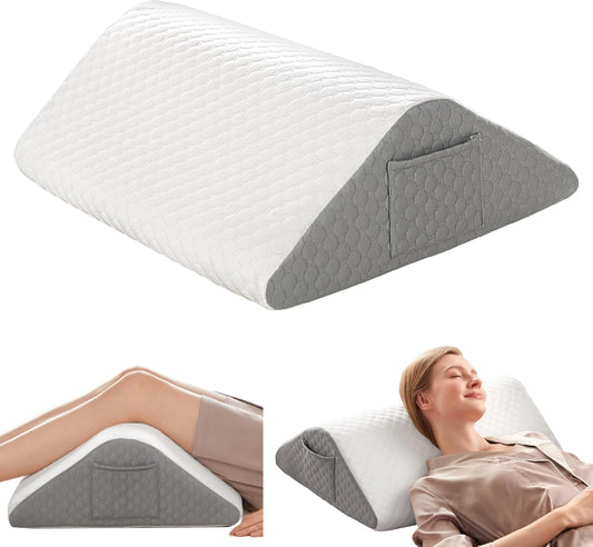 Knee Wedge Pillow for Leg Elevation and Back Pain Relief