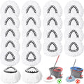 20 Pack Spin Mop Replacement Heads - Machine Washable Microfiber