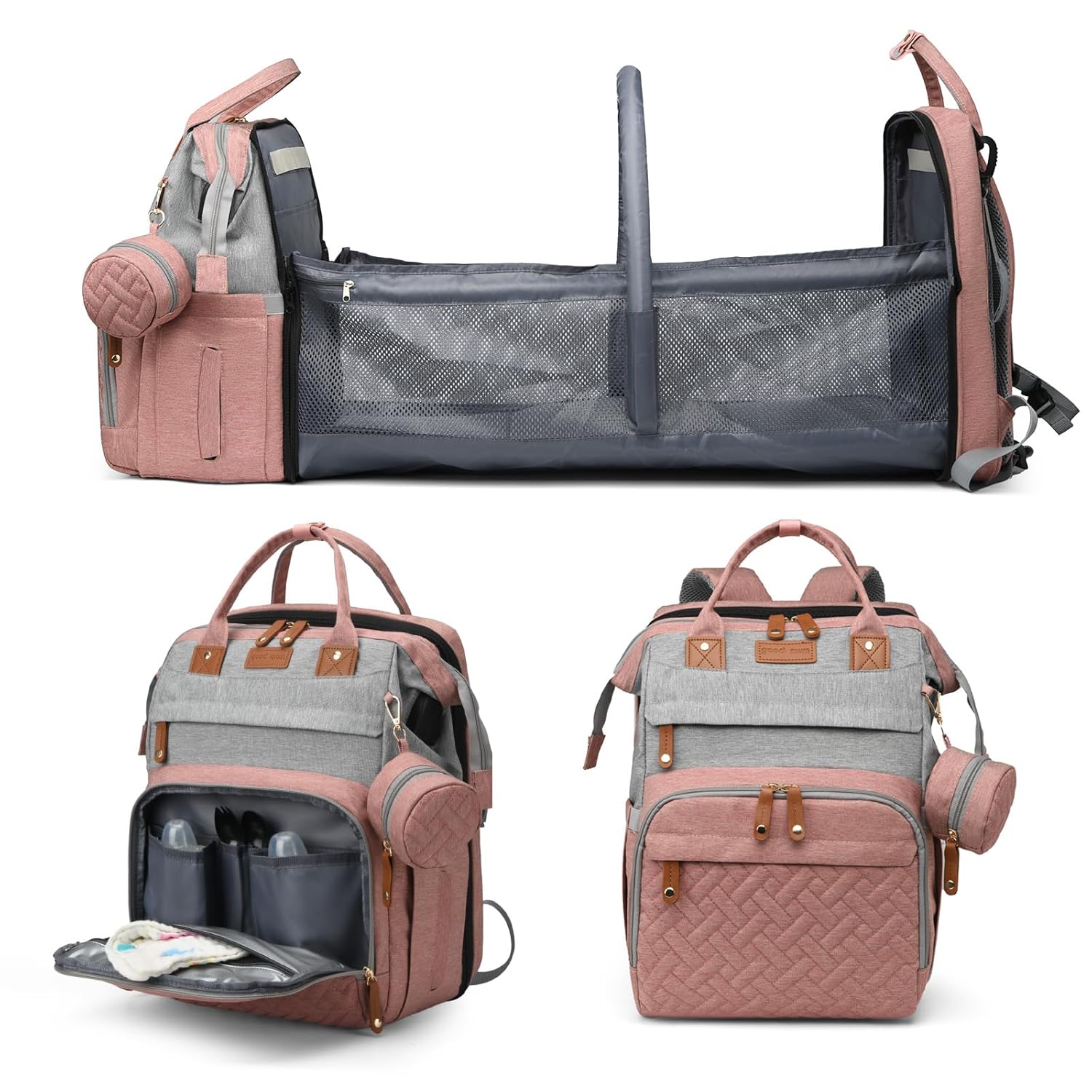 Jeryswet Baby Diaper Bag with Changing Station and USB Port
