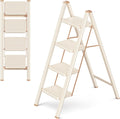 4 Step Ladder Folding Step Stool with Wide Anti-Slip Pedal - Stable