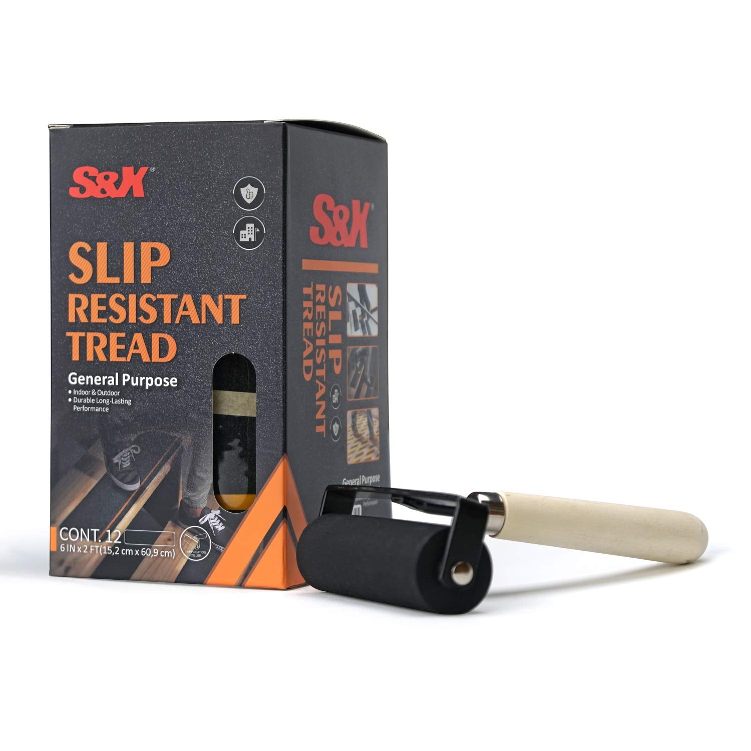 S&X Outdoor Stair Treads Non-Slip Anti-Slip Tape with Stripe