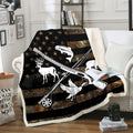 Hunting And Fishing Fleece Blanket 50x60 in - Warm Sherpa Throw