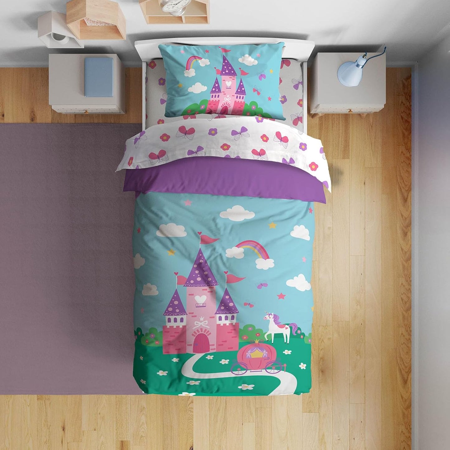 Sunny Side Up Toddler Comforter Set - Magical Castle Design