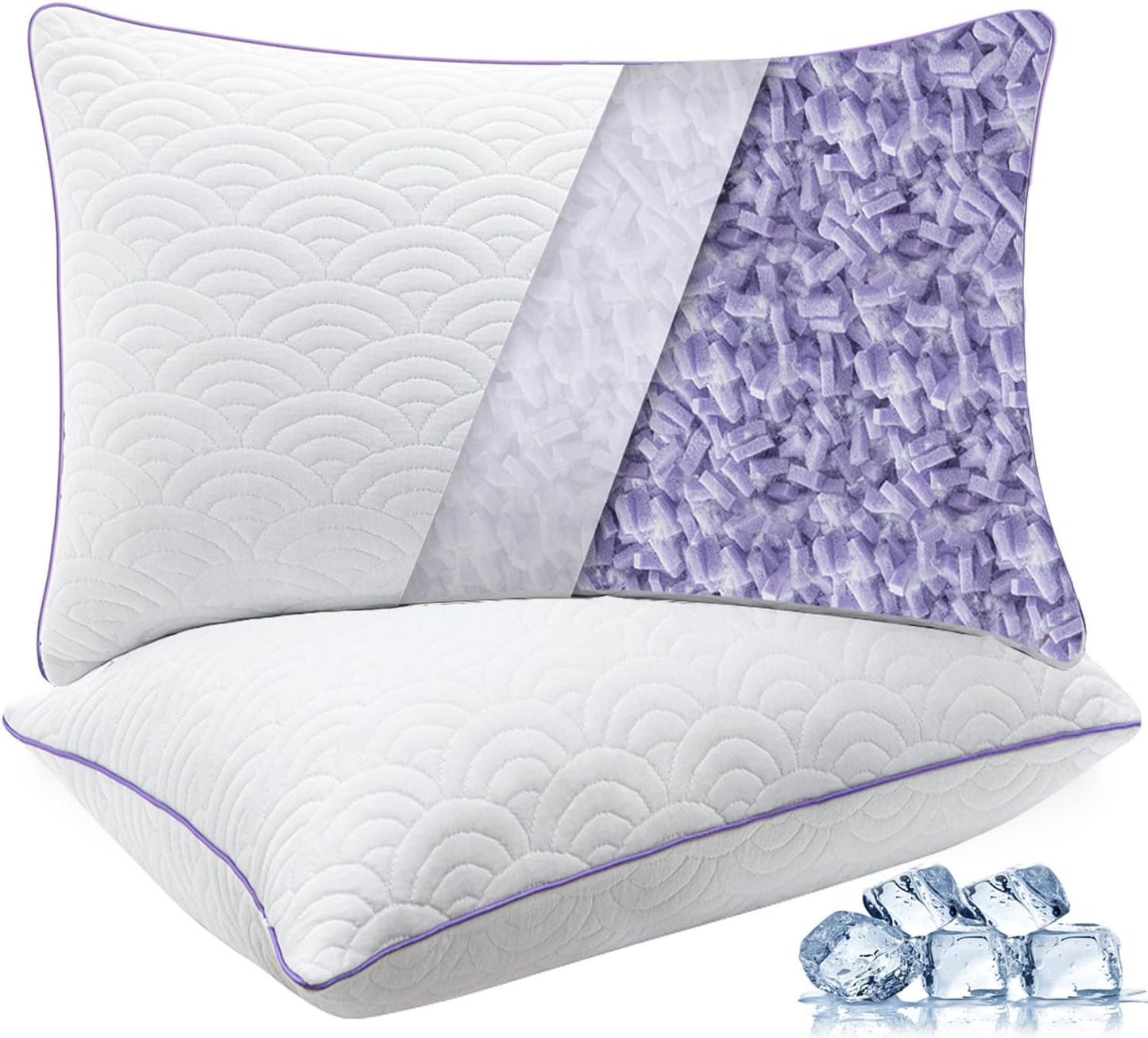 MOLCLCUY Adjustable Memory Foam Pillows King Size Set of 2