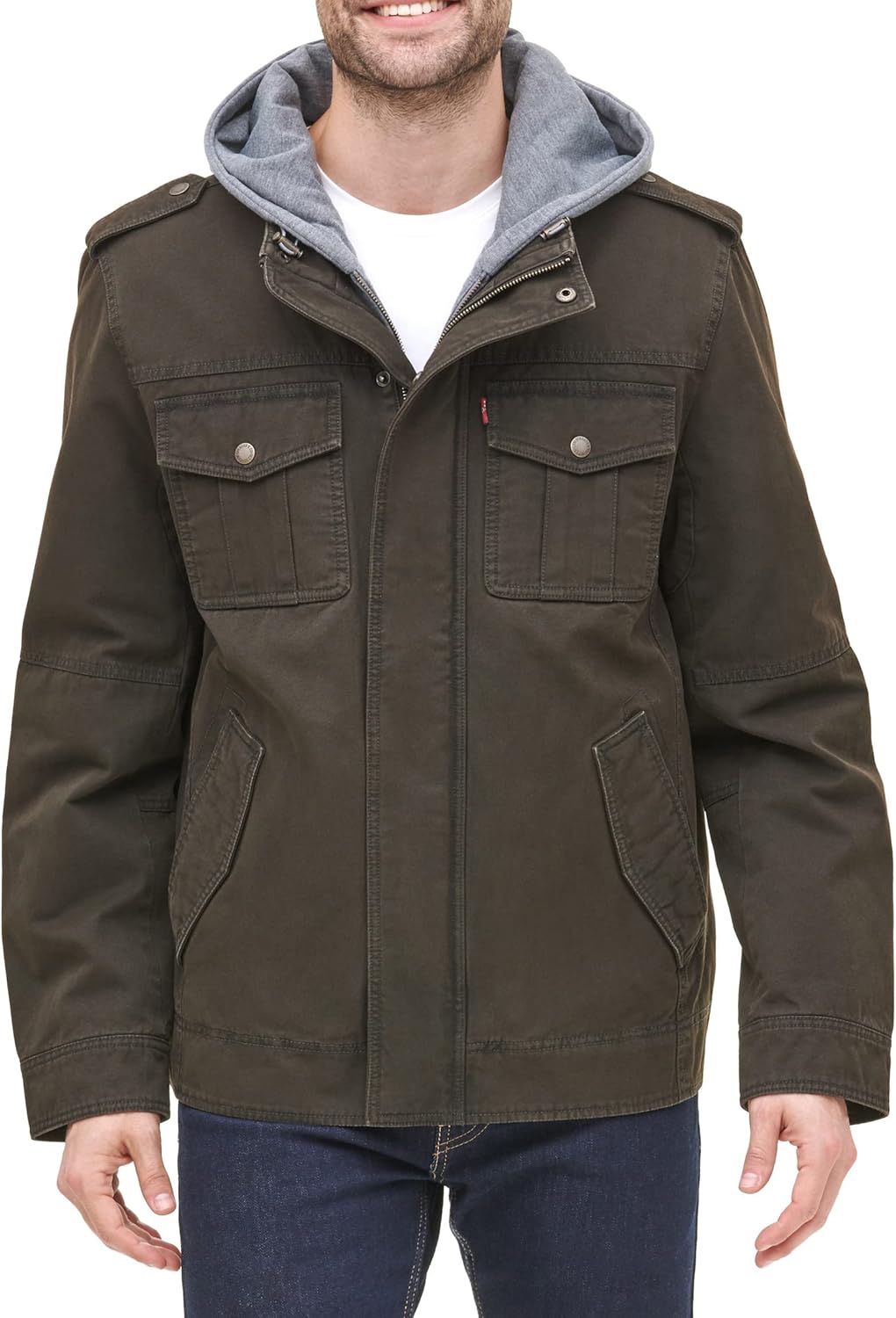 Levi's Men's Washed Cotton Hooded Military Jacket Review