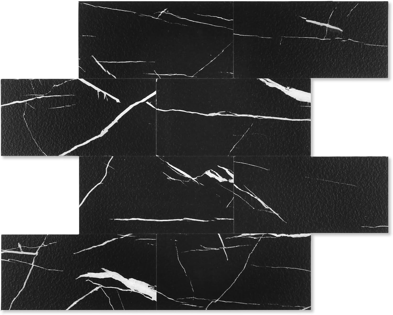 20 Sheets Black Marquina PVC Subway Tiles by OYASIMI