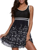 ReachMe Womens Plus Size Tankini Swimdress with Boy Shorts - Modest