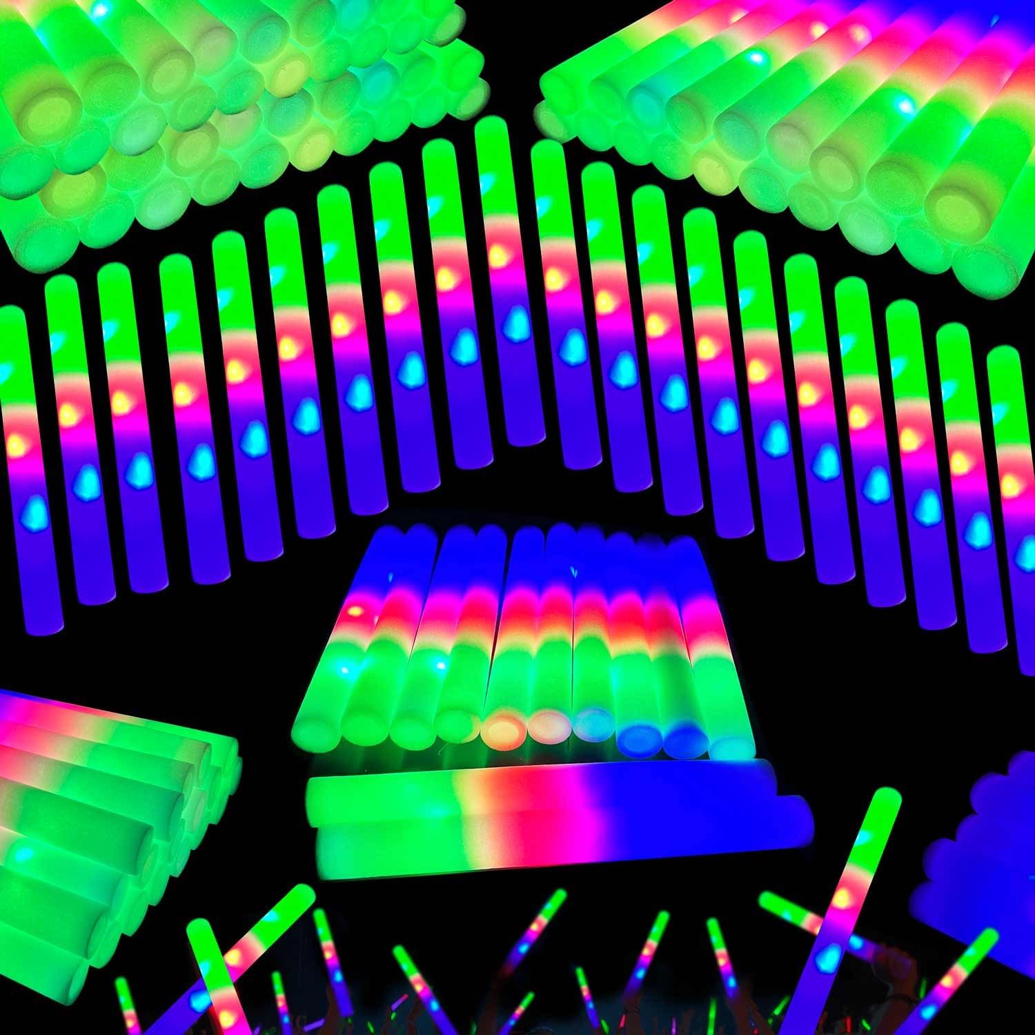 130-Pack Premium LED Foam Glow Sticks for Wedding Celebrations