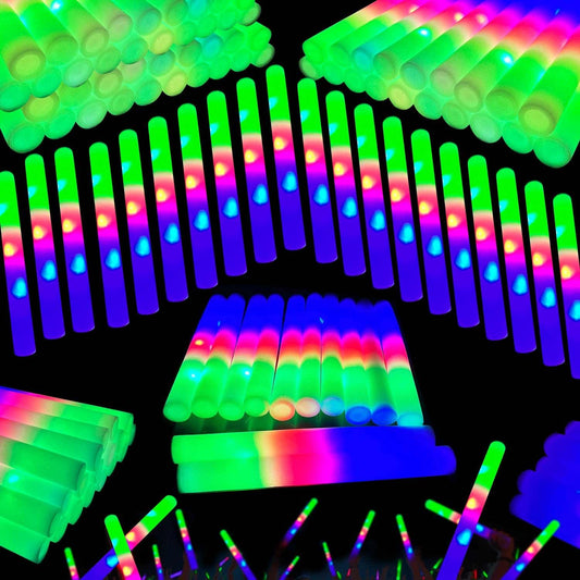 130-Pack Premium LED Foam Glow Sticks for Wedding Celebrations