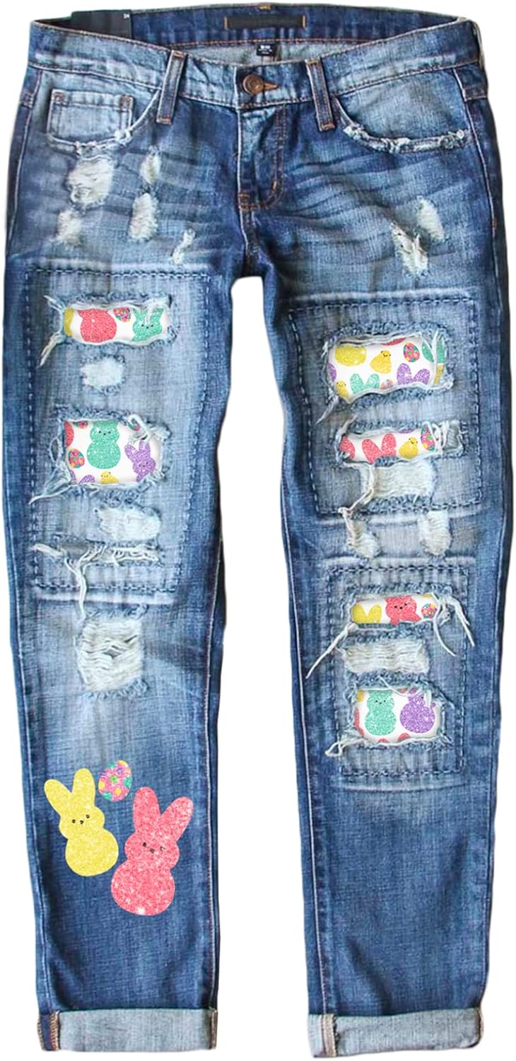 Astylish Womens Distressed Stretch Skinny Denim Jeans for Style