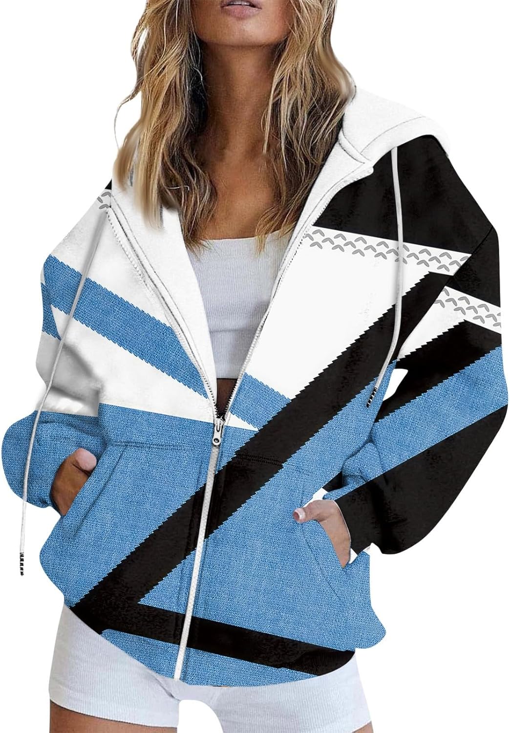 Fleece Zip-Up Hoodies - Y2K Style