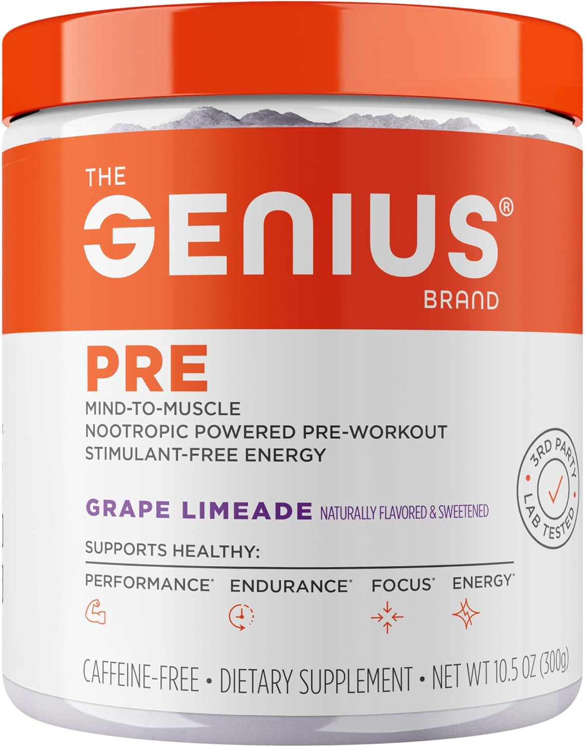 Genius Pre Caffeine-Free Pre Workout for Energy and Focus
