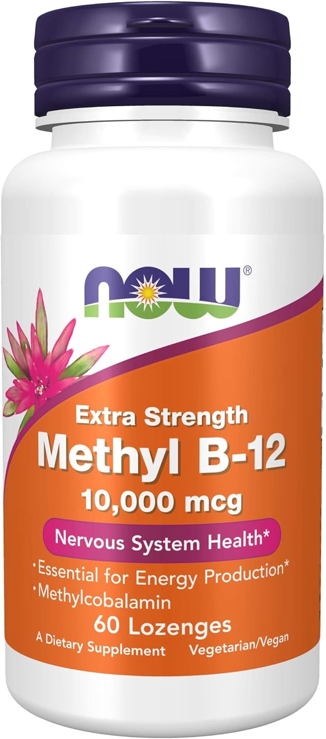 NOW Foods Methyl B-12 10,000 mcg Lozenges for Nervous System Health