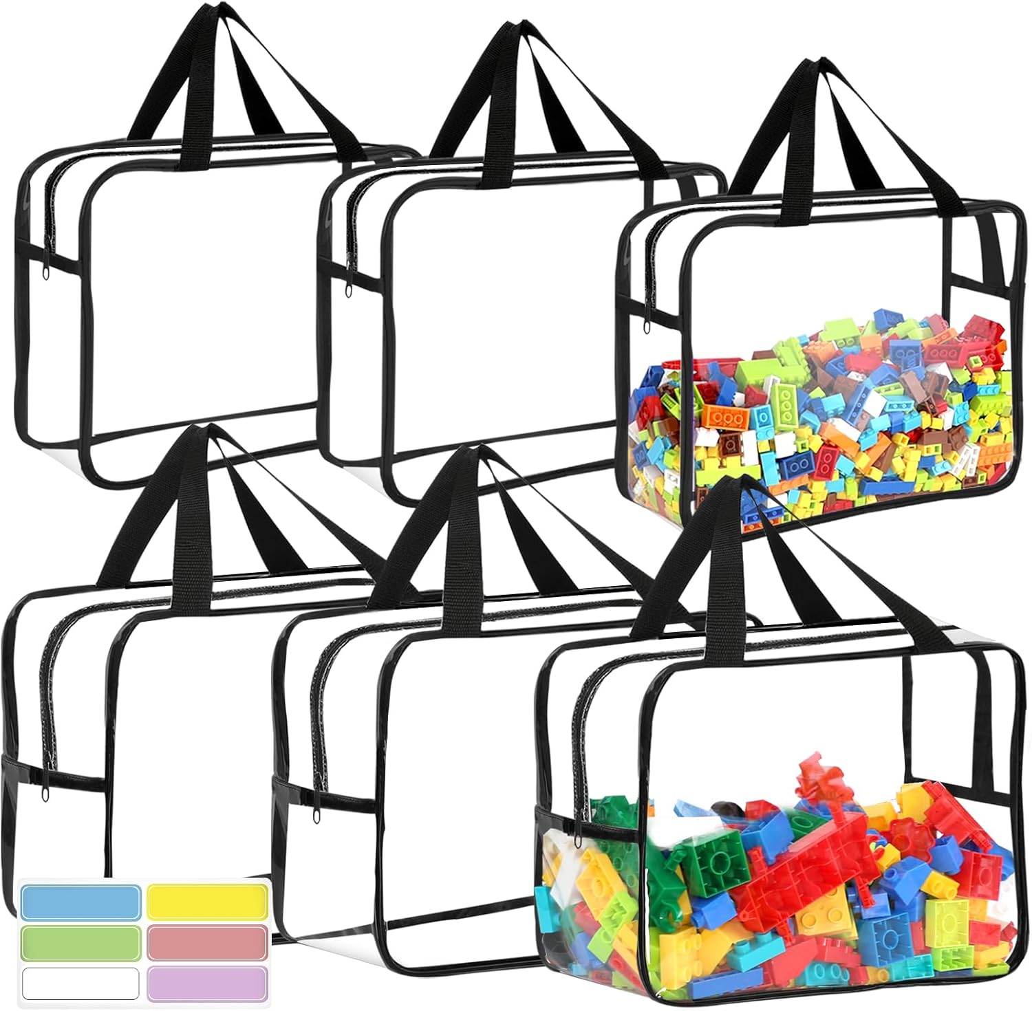 Large Toy Storage Bags with Labels for Kids Toys and Games