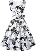 Dressever 50s 60s Vintage Sleeveless Cocktail Party Dress (Style Q9TZ)
