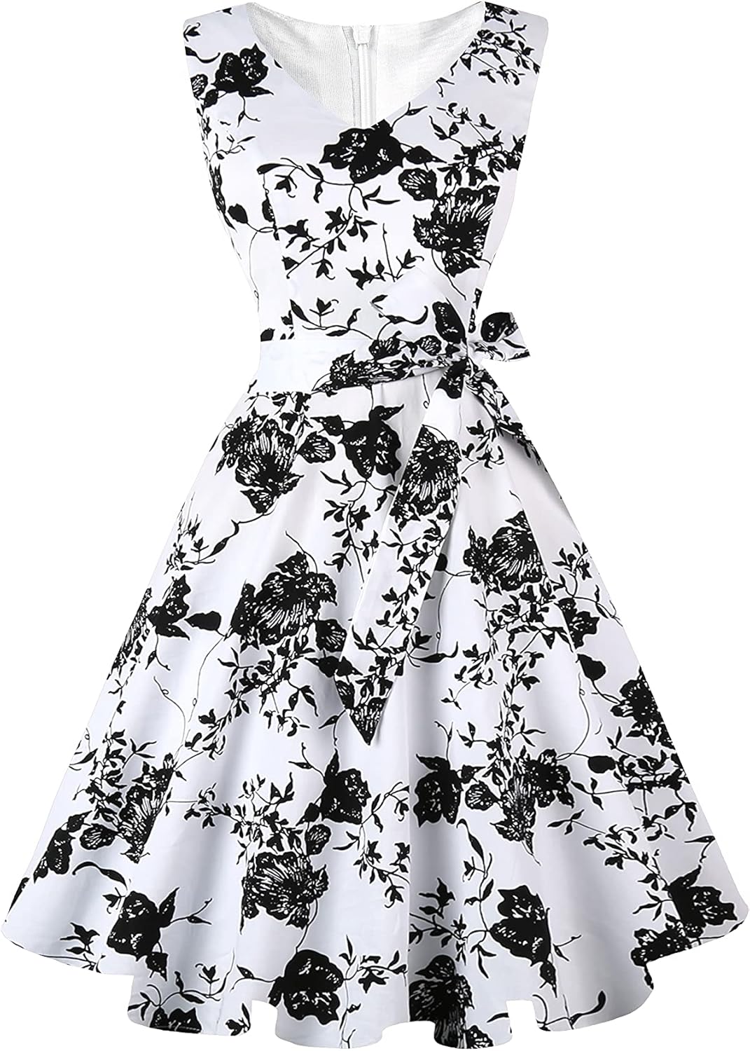 Vintage Sleeveless Cocktail Party Dress with Pockets for Women