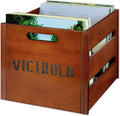 Victrola Wooden Record Crate Tabletop Vinyl Album Holder - Holds 50