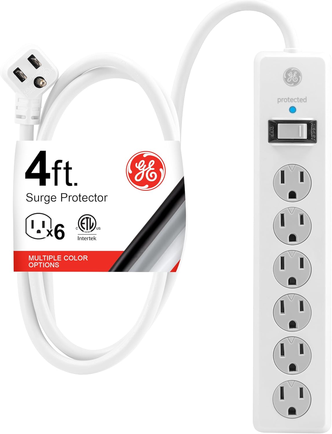 GE 6-Outlet Surge Protector - 800 Joules Power Strip