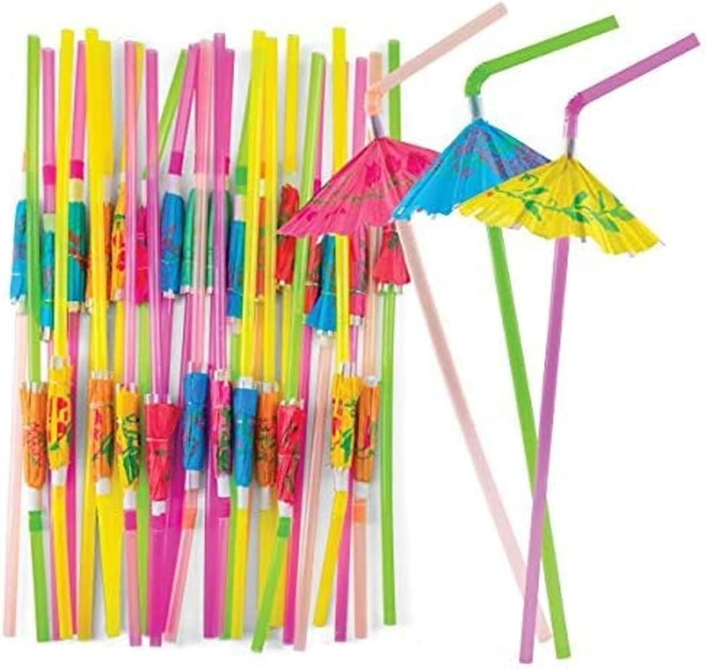 Colorful Bendable Cocktail Straws - 20PCS Pack