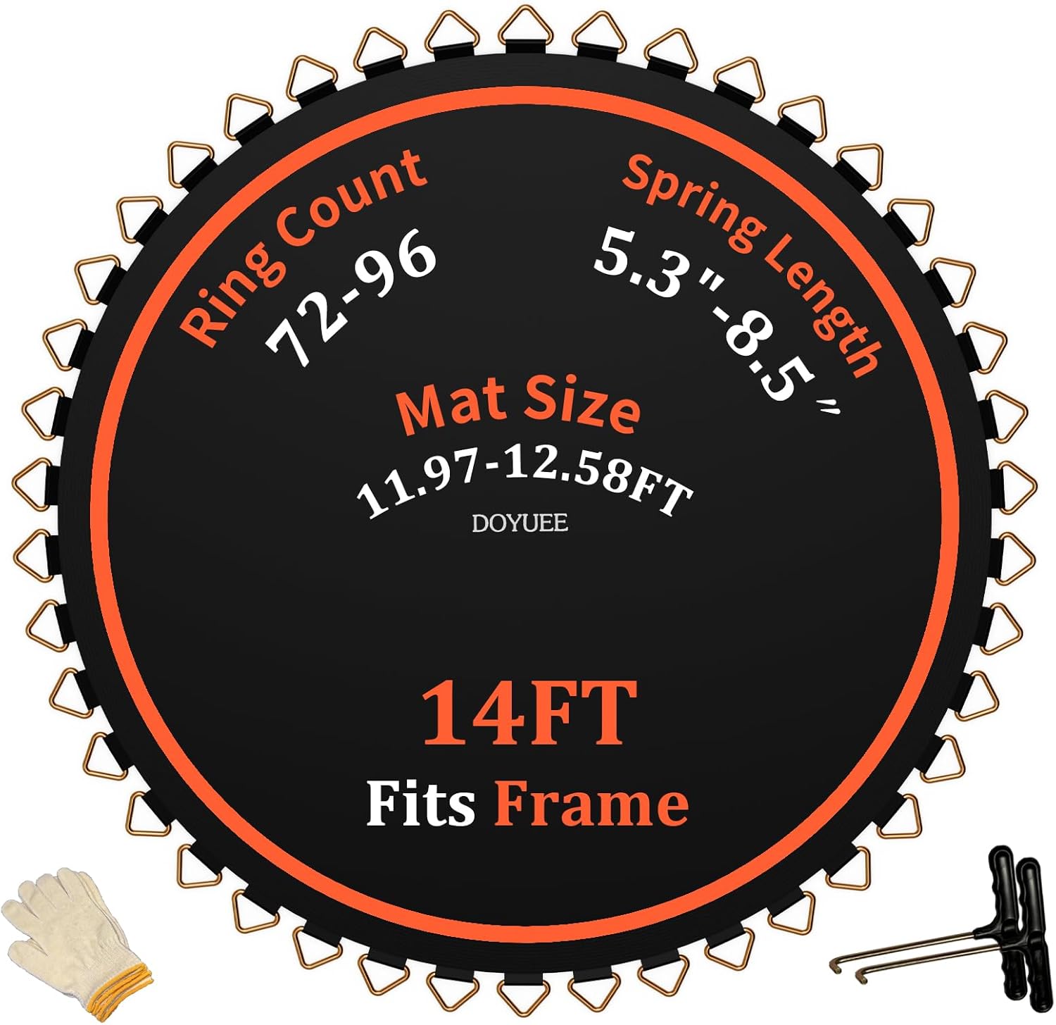 Trampoline Mat Replacement for 14ft Frame with Multiple Rings