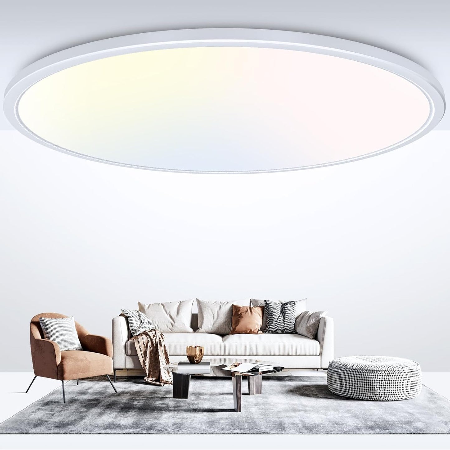 Large 20 Inch LED Ceiling Light with Adjustable Color Temp