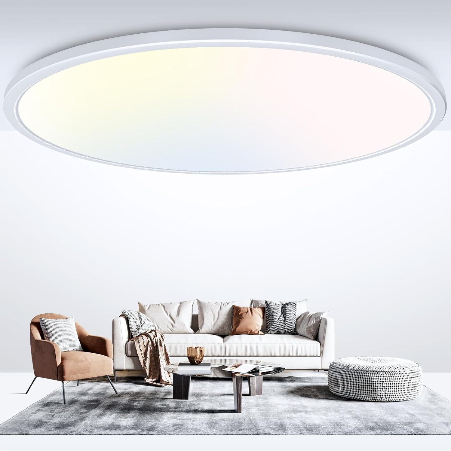 Large 20 Inch LED Ceiling Light with Adjustable Color Temp