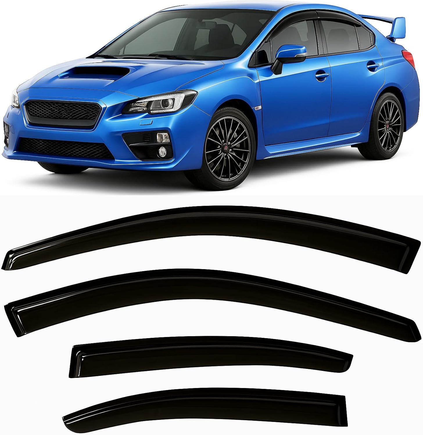 Tape-On Side Window Visor Deflectors for Subaru WRX 2015-2021