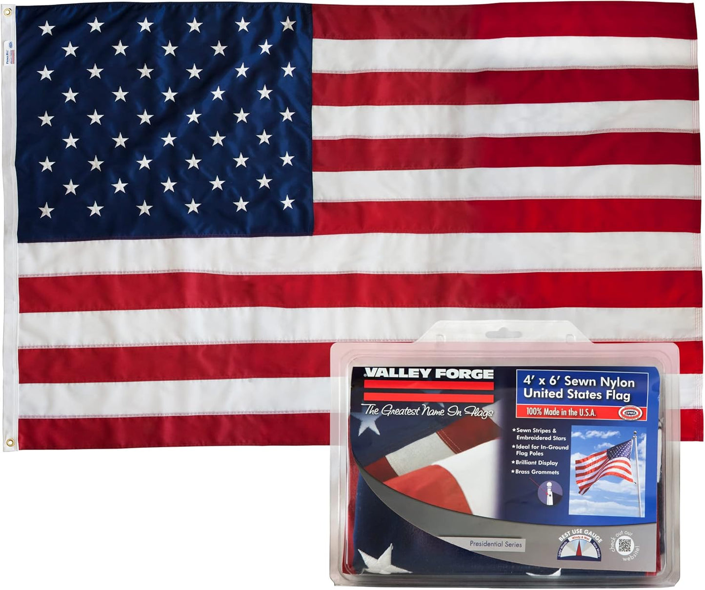 Valley Forge 5ft x 8ft American Flag - Durable and Patriotic