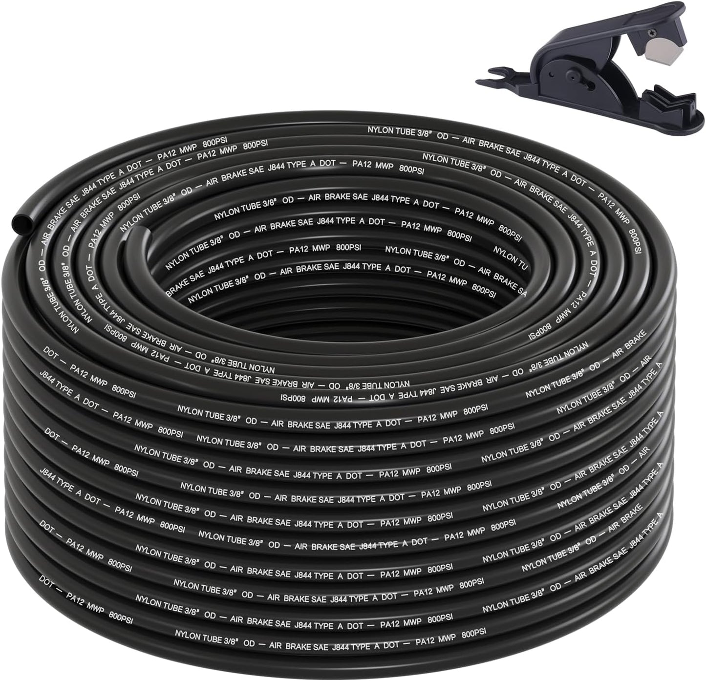 100FT 3/8 DOT Air Line for Pneumatic Tubing and Brake Systems