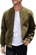 COOFANDY Men's Casual Varsity Suede Bomber Jacket - Lightweight Wear