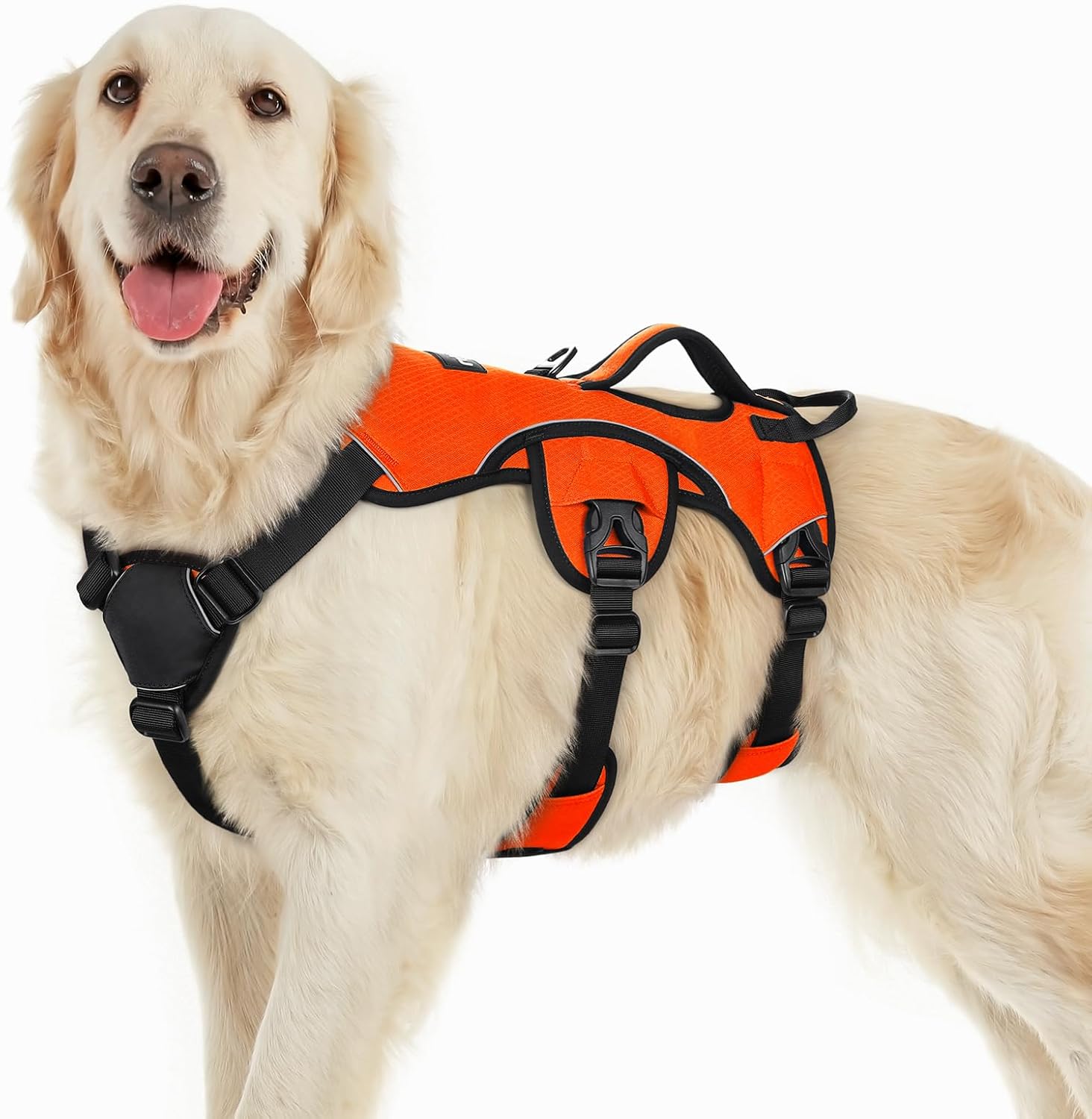 Escape Proof Dog Harness for Large Dogs by rabbitgoo - Orange