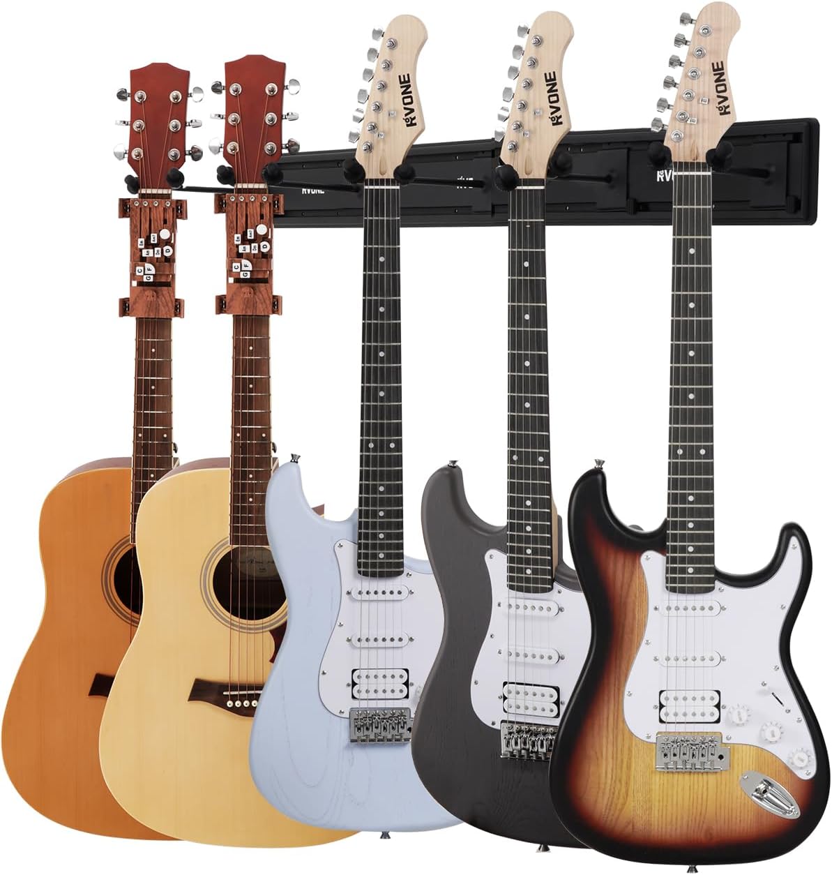 RVONE Guitar Wall Mount: Securely Store Multiple Guitars