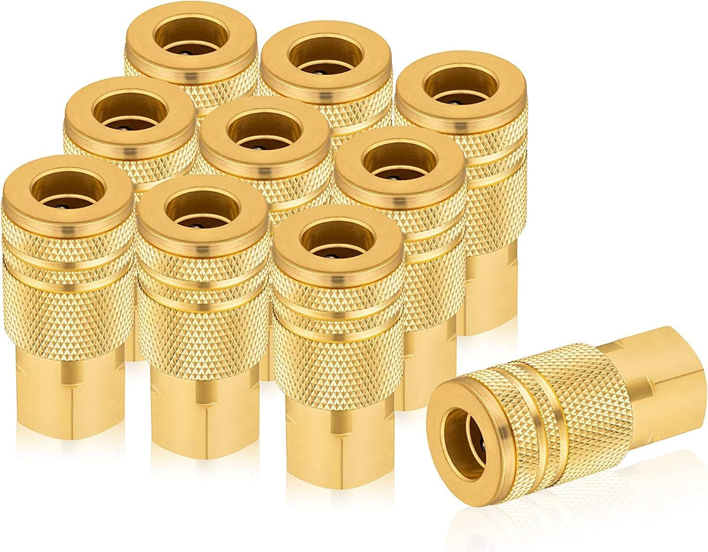 Milosline Industrial Air Coupling Set - 1/4 Brass Quick Connect Fittings