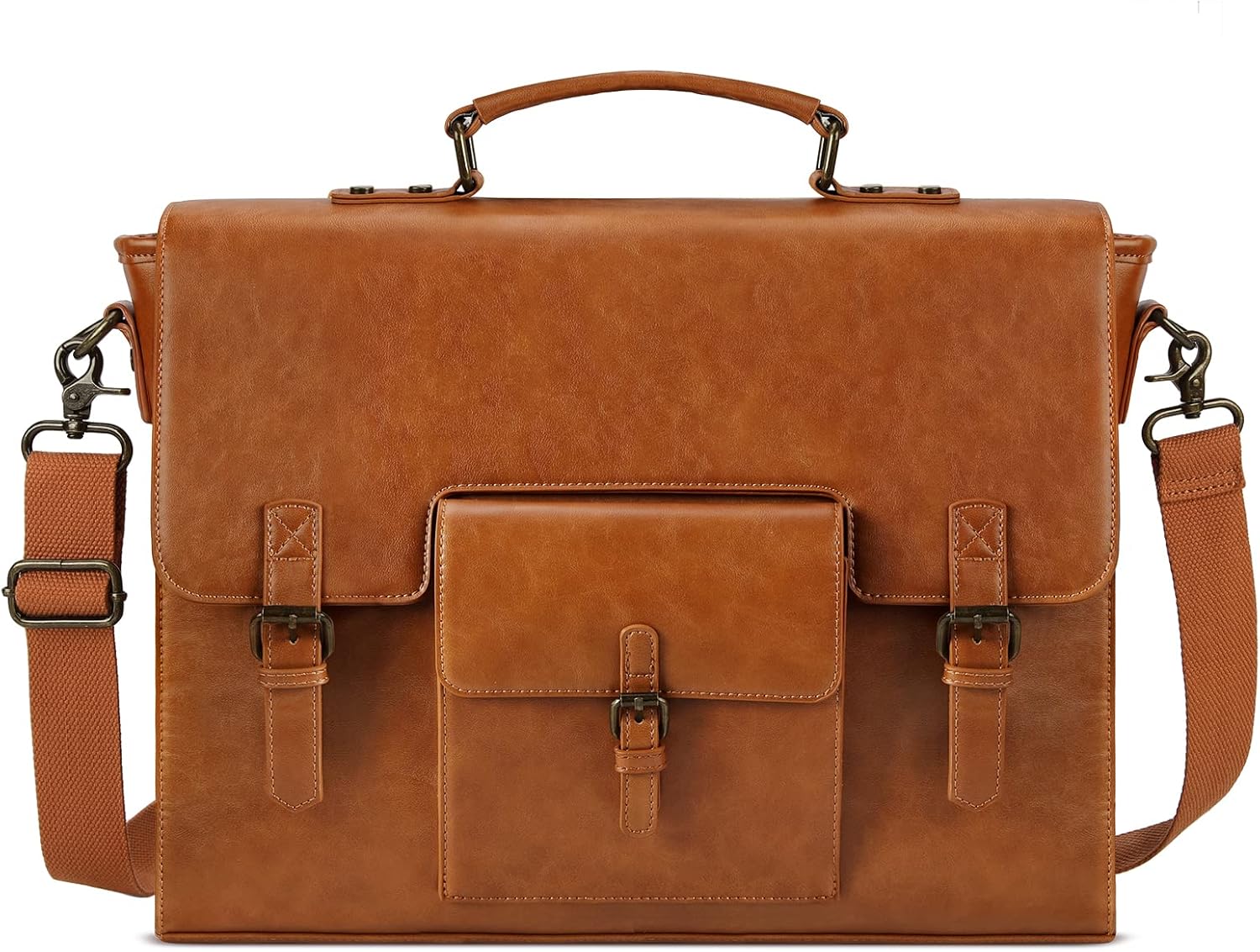 Leather Messenger Bag for Men 15.6 Inch Waterproof Vintage Style