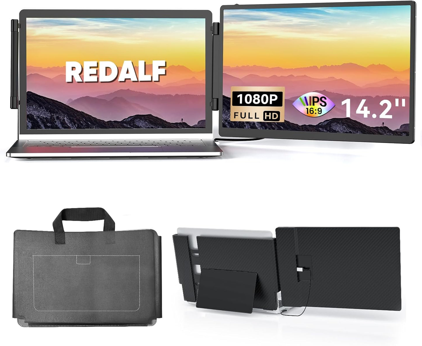 Redalf 14.2 FHD Portable Monitor: Extend Laptop Screen Easily
