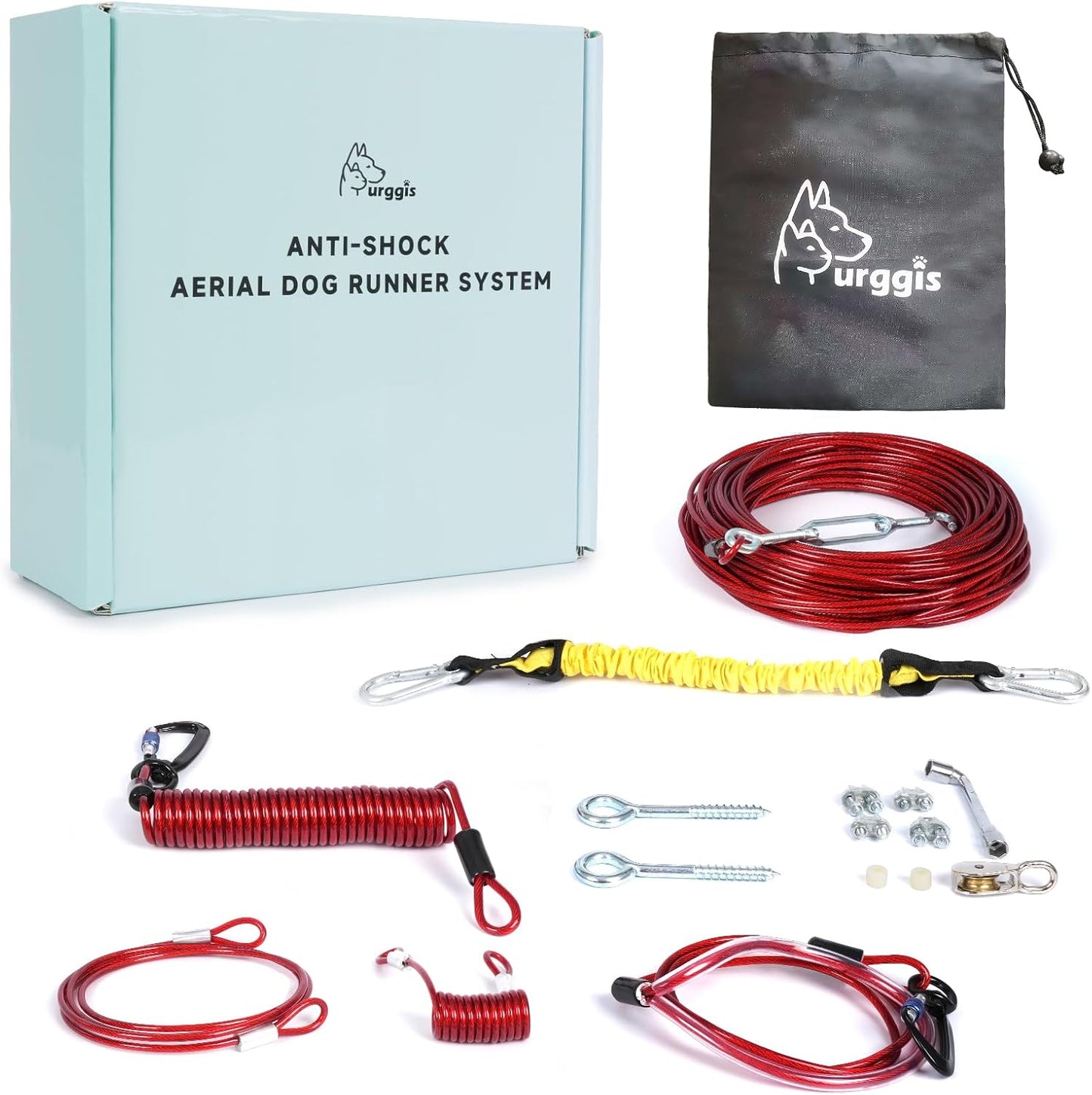Runner for Yard with Anti-Shock Trolley System for Dogs
