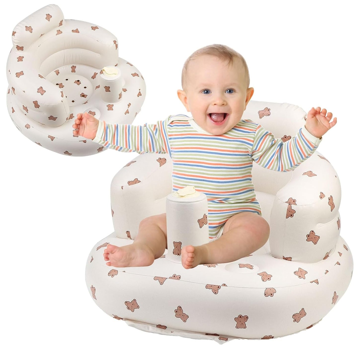 Baby Floor Seat with Built-In Air Pump for Learning to Sit