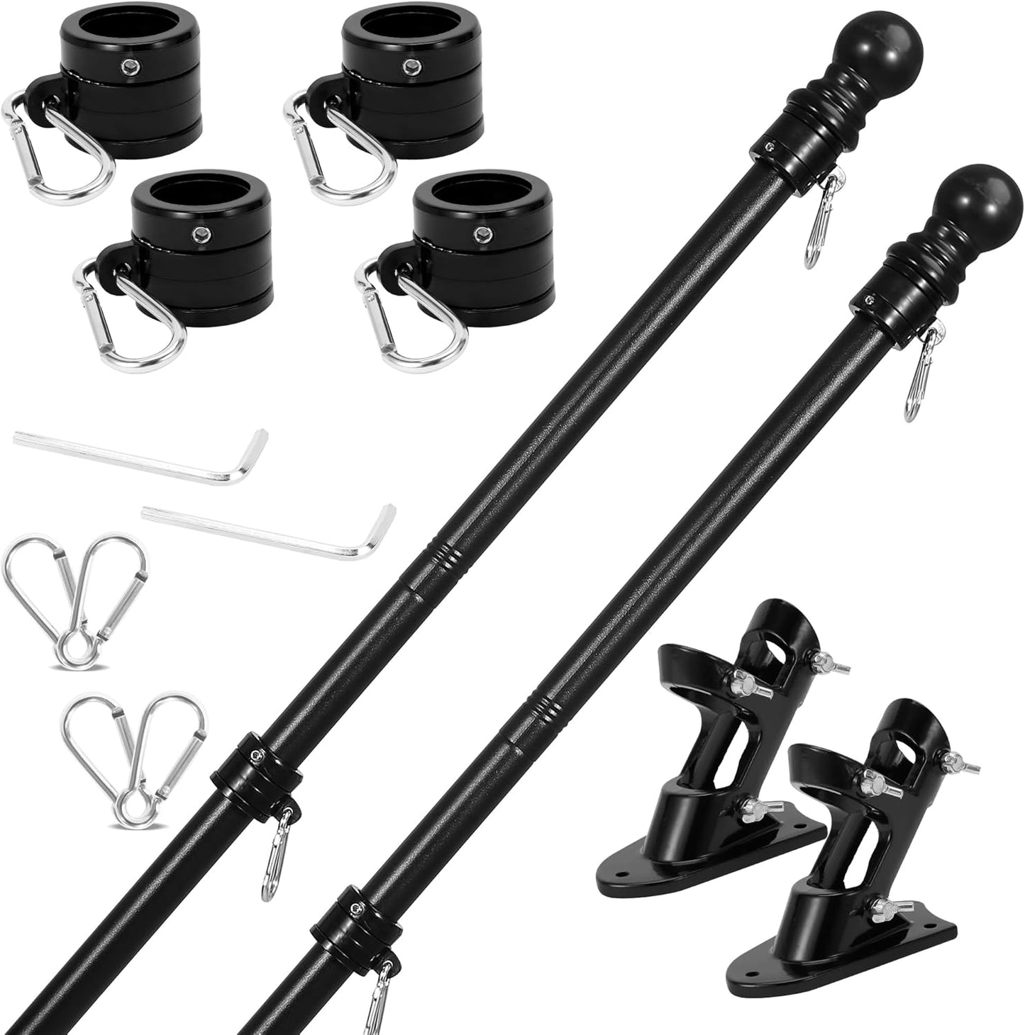 American Flag Pole Kit for Outside House with Bracket - Durable