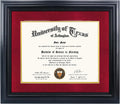 11x14 Diploma Degree Frame with Red Mat - Classic Black Rope Detail